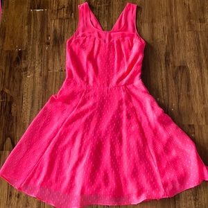 NEW Express Barbiecore Pink Sweetheart Fit & Flare Mini Dress Lined Size 0 NWOT
